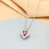 New fashion design dazzling heart-shaped pendant ladies titanium steel necklace