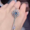 Designer -Marke Blue Key Halskette Frauen Tiffays Sonnenblumenkragen Kette Voller Zirkon Mode personalisiert vielseitig und farblos