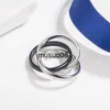 Band Rings Classic 925 sterling silver color separation trinity ring Women's personality simple fashion brand party high grade jewelry J230602