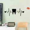 Dents Dentiste Dentisterie Coeur ECG Vinyle Mur Art Autocollants Clinique Dentaire Décor Dent Stickers Muraux Salle De Bains Décor