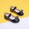 Flat Shoes 3 5 6 7 8 9 10 12 13 14 Years Fashion Bow Kids Princess For Little Girls Dress Patent Leather 2023 Children School