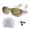 occhiali Miopia Tappi per le orecchie per adulti Borsa per cappello in silicone Piscina Occhiali impermeabili da donna Protezione UV Occhiali da sub con prescrizione P230601