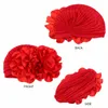 Etnische Kleding Vrouwen Bloemen Ruffle Tulband Caps Moslim Elastische Hoofddoek Bonnet Dames Haaraccessoires Cap Afrikaanse Headtie Wrap