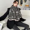 Scarves 2023 Winter Letter Cashmere Imitation Women's Scarf Double-sided Thickened Covered With Shawl And Short Beard
