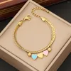 Choker 316L Rostfritt stål Hjärtblommahalsband för kvinnor Trend Gold Color 2in1 Chain Girl Neck Jewelry Set Gift