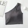 Yoga outfit One Shoulder BH For Women Oblied Ice Silk Sports Bralette Sexig Crop Top Running Vest Gym Fitness Underwear Woman