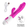 Masseur 30 vitesses rechargeable portable en silicone pour adulte Clitoris clitoridien G Spot Vibromasseur lapin double moteur pour femme