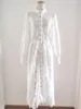 Casual Dresses Long White Shirt Dress Guipure Patch with Cami Women Lace 2023 Spring Wedding Hollow Out Loose Y2k Party Maxi Vestido