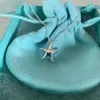 Marque de créateurs Tiffays S925 Collier étoile de mer brillant en argent sterling