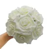 Fleurs décoratives D-Seven Artificielles 25/50 PCS Roses En Mousse À L'aspect Réel Avec Tige Pour Bouquet De Mariage DIY Gâteau Fleur Table Home Party Decor