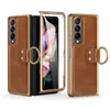 PU Leather Cases For Samsung Galaxy Z Fold 4 Fold3 5G Case Ring Protective Film Screen Protector Cover