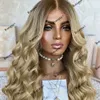 200% Density Transparent Full Lace Wigs Remy Human Hair 13x4 Lace Front Ombre Natural Blonde Body Wave Wig for Women Pre Plucked Hairline 13x6 HD Lace Wig