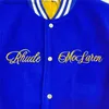 Kurtki męskie Rhude Baseball Jacket Men Men 1 1 Top Version Hafted Rhude Skórzane rękawy wierzchołek płaszczy płaszcza T230602