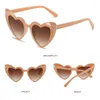 Solglasögon varumärkesdesigner hjärta kvinnor gelé färg gradient vintage solglasögon kvinnlig modepersonlighet