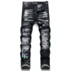 Men jeans man pant designer black skinny stickers light wash ripped motorcycle rock revival joggers true men