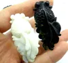 Colares com pingente Atacado Pedra Natural Chinesa Estátua de Peixe esculpida à mão Amuleto para Fazer Jóias DIY Colar Acessórios