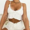 Pigiama sexy New Summer Women Sexy Sling Lace-Up Homewear Suit Casual senza maniche Short Top Shorts Loungewear Solid Backless Bow Patchwork Set J230601