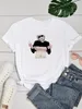 Women's T Shirts Yarichin B Club Women Funny Print Ladies T-shirt Girl Y2K Basis O-collar White Shirt Short