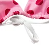 Maillots de bain pour femmes Mode féminine Pink Polka Dot Print Bikini Two Piece Set Sexy Halter High Cut Backless Split Style Maillot de bain Beachwear