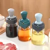 BBQ Tools Accessories Oil Bottle Dispenser With Brush Plastic Olive Oil Kettle Silicone Brush Oiler Glass Container Cookware Kitchen Baking BBQ Tool 230601