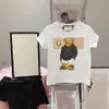 babykläder barnkläder barn t shirt pojkar flickor kort ärm toddler tee lyx varumärke sommar bokstäver svart vit med brev 12 stilar