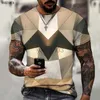 Men's T-Shirts Men's Shirts BloCKs Space Art 3D Printed Tops Round NeCK T-shirts Street Fashion CloTHing Oversize S-5XL J230602