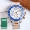 Montre homme cadran bleu glace montres or montres hommes yachtmaster ii diamant montre-bracelet mécanique de luxe 44mm mouvement automatique top marque