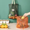 Förvaringsväskor shoppingväska långt handtag bärbar/tvättbar återanvändbar nettot sträng arrangör för livsmedelsbutik leksaker