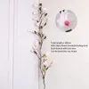 Fleurs décoratives Latex orchidées décoration de mariage mur artificiel longue tige fleur moussant rotin soie orchidée décor à la maison