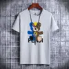 T-shirts masculins 2023 T-shirt de coton masculin ours ours lettre imprimé de luxe à manches courtes
