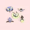 Creative Luminous Enamel Pin Moth Butterfly Moon Custom Brooches Bag Lapel Pin Cartoon Animal Badge Jewelry Gift for Kids Friends