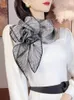 Foulards BYSIFA| Marque Argent Gris Femmes Foulard En Soie Printemps De Luxe Carré Châles Automne Hiver Cou Tête Écharpes Hijabs