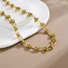Łańcuchy 316L stal nierdzewna vintage złoty naszyjnik dla kobiet wysokiej jakości Rust Proof link łańcuch mody dziewcząt prezent imprezowy
