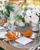 Table Napkin 4pcs Thanksgiving Fall Orange Stripes Farm Square 50cm Wedding Decoration Cloth Kitchen Serving Napkins