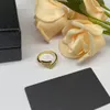 Anillos de banda de diseñador de moda Letra 18K Chapado en oro Latón Cobre Anillo abierto para mujeres Joyería de boda de lujo Regalos de amor