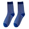 Femmes chaussettes mode coréenne femmes hommes bleu rayures bas motif impression longue pour cadeaux athlétiques et 5G