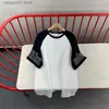 メンズTシャツ2023SS RHUDE RAGLAN Tシャツ最高品質の男性女性刺繍袖