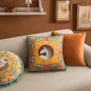 Poduszka 45x45cm luksusowy jedwabnikowy szam Classic Orange Horse Case haftowa sofa kanapa