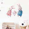 New Style Bunny Happy Family Wall Adreters para crianças quarto bebê berçário decalques de parede decals de decoração de casa decoração removível sala de estar