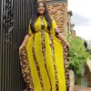 Abbigliamento etnico DOIB Abiti africani per donna Chiffon colorato Perline strass Kaftan Dashiki Abbigliamento Abaya Dubai Abito con abito interno
