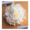 Couronnes De Fleurs Décoratives 10 Pcs / Lot Artificielle Pivoine Tête De Fleur Fête De Noël Décoration Diy Soie Mur Fond Déco Dhzog