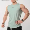 Herr t-shirts gym fitness tank tops män kroppsbyggande träning bomull ärmlös skjorta 2020 manlig sommar casual singlet undertröja sportkläder T230602