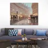 Hand Painted Textured Figurative Canvas Art London Scene Romantic Realism Dancing Artwork Colorful Decor for Bedroom