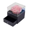 Fiori decorativi Forniture per la conservazione Confezione regalo Biglietto d'auguri in acrilico Unfade per le donne amiche Rosa multicolore Fiore della vita eterna