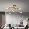 Lustres nórdicos modernos simples luz de luxo cristal lâmpada de teto para sala de estar jantar quarto iluminação criativa lâmpadas decorativas