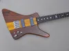 8 Strings Brown Electric Bass Guitar with 24 Frets Neck Through Body Can be Customized
