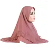 Roupas étnicas Oriente Médio Lenço na cabeça Islâmico Hijab Khimar Overhand Tops Árabe Headwrap Shayla Malaysia Cachecóis Xales Puxe na Cabeça
