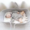 قضبان السرير المولودة سلة سلة قطنية منسوجة سرير الأطفال مهد الطفل المحمول في الهواء الطلق إكسسوارات الأطفال الرضع pograph