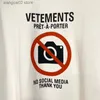 2024 camisetas masculinas Vetements brancos sem camisa de mídia social Homens Mulheres 1 de alta qualidade VTM Tee Antissocial Bordado DVDs de manga curta