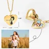 18K Gold Plated Stainless Steel Jewelry Open Sublimation Blank Heart Lock DIY Frame Photo Picture Memory Locket Pendant Necklace